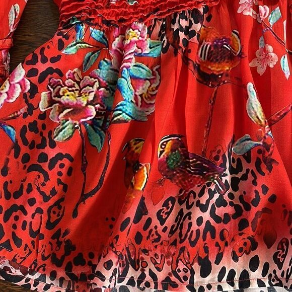 LULA SOUL RED FLORAL BLOUSE - Picture 8 of 11